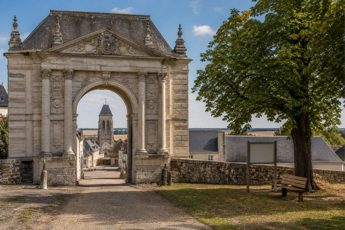 Portail monumental du château d’Anet vu depuis l’avant-cour, architecture Renaissance